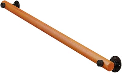 Houten trapleuning - Wandbeugel trap - Veilig traplopen - Robuuste wandhouder - 140 cm - Bruin