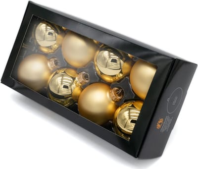 Muntel® Kerstballen Glas - 8 Stuks - Glas - Mat - Glans - Goud