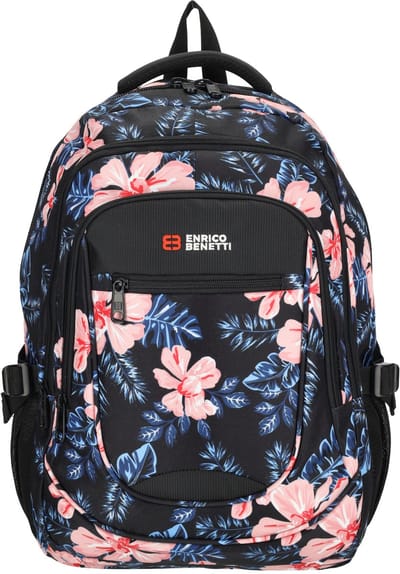 Enrico Benetti Santa Cruz Laptoprugzak 17 inch, 33L - 62038 - Zwart Bloemen