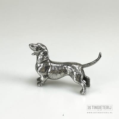 Gladharige Teckel staand - Beeldje teckel - gladharig - Teckel cadeau - Unieke hondenbeeldjes - Miniatuur teckel