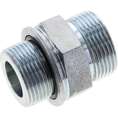 UN 1-7/16''-12 x M33x2 Verzinkt Stalen Borstnippel ORFS 400 Bar - Hydrauliek - FL2S-M-EZE-107U-M33-O