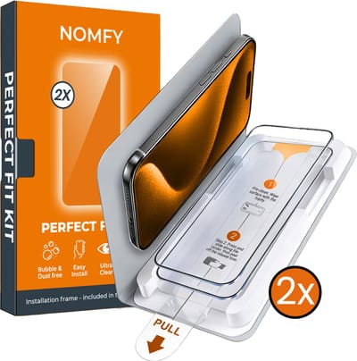 Screenprotector - Geschikt voor Apple iPhone 15 Pro - 2 Stuks - Met Installatietray - Perfect Fit Kit - Beschermglas - Gehard Glas - Simpel Aanbrengen - Tempered Glass - Screen Protector - Case Friendly
