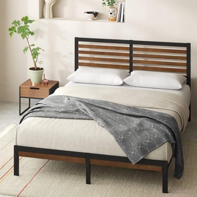 Bedframe van bamboe - Houten bedframe - Slaapkamer inrichten - Industriële en moderne stijl - 160 x 200 cm