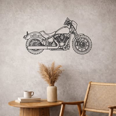 Harley Davidson Lowrider Wanddecoratie Hout – Motor Wanddecoratie – Cadeau voor Motorliefhebber – Garage of Mancave Decoratie – 35 cm – BR2Laser