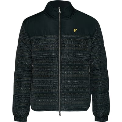 Lyle & Scott Fair Isle omkeerbaar zwart pufferjack