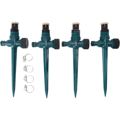 4 pièces Arroseurs de jardin Professionnel Efficace Arroseur de pelouse rotatif automatique à 360 degrés pour cour vert foncé