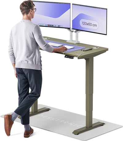 Desktronic HomePro Zit-sta Bureau Elektrisch In Hoogte Verstelbaar, 120x60 cm Groente/Groente, Stille Dubbele Motor, Hoogte 62-126cm