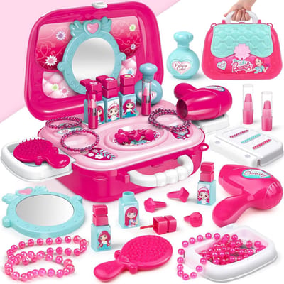 Speelgoed Kaptafel en Make-up Koffer Set voor Meisjes - Urenlang Speelplezier