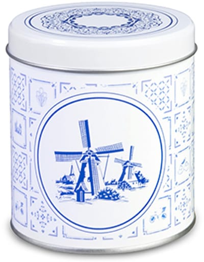 Delftsblauw blik met stroopwafels