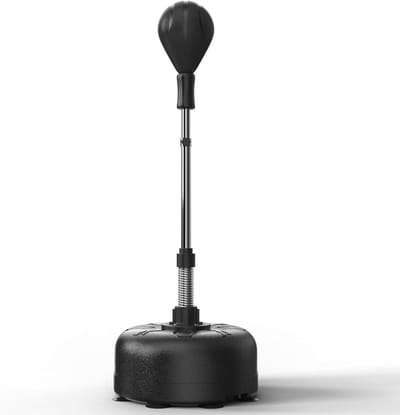 Boksbal - Trainingsbal - Reactie Training - In Hoogte Verstelbaar - 120-160 cm - Zwart