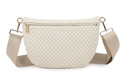 Giuliano geweven crossbody heuptas Rilana - Dames - Beige