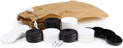 Backgammon Speelstenen - Tokens Checkers - Tafelspel Spelen - Duurzaam Polyester Materiaal - 35 mm Doorsnede - Wit