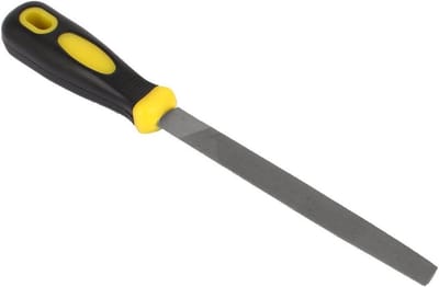Halfronde Vijl - Metaalvijl - Metaal Bewerken - Dubbele Snede - 150 mm - Zwart Geel