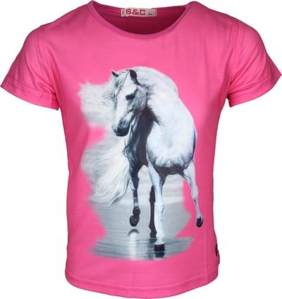 S&C Shirtje Focuspaard roze Kids & Kind Meisjes Roze - Maat: 86/92