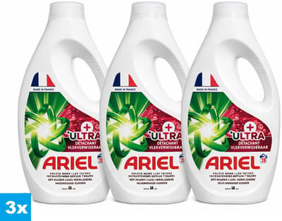 Ariel Ultra Vlekverwijderaar Vloeibaar Wasmiddel 3 x 1260 ml – 3 Stuks – 84 Wasbeurten