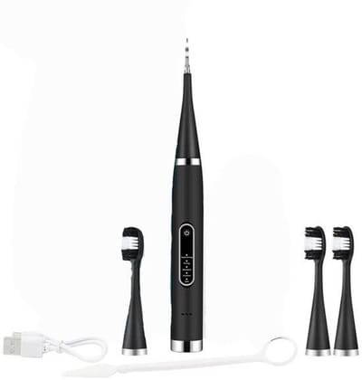 2-in-1 elektrische tandenborstel Sonic Cleaner Tandsteenverwijderaar Smart tandenborstel Volwassenen - Zwart Drie koppen