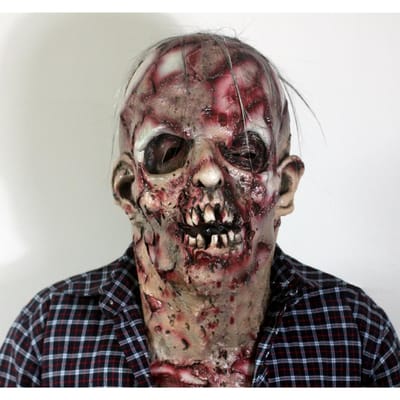 Horror biochemisch monster zombie eng lastig latex masker One Size donkerrode kleur