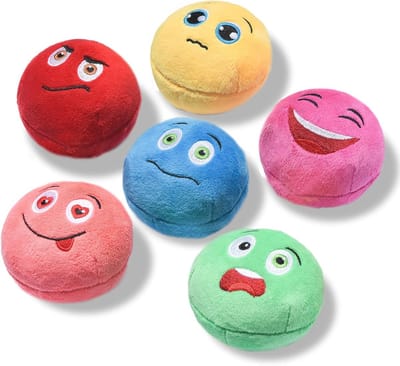 Famanu - Piepend hondenspeelgoed, zachte gevulde pluche ballen met piepers, interactief ophaalspel voor puppy's en kleine huisdieren