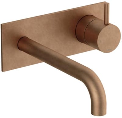 Hotbath Cobber CB106EXT18 afbouwdeel inbouw wastafelkraan met achterplaat en 18cm uitloop verouderd messing