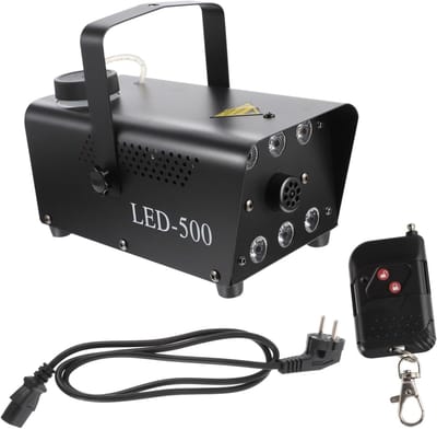 Mistgenerator - Rookmachine met licht - Feestelijke sfeer creëren - Automatische sprayfunctie - 23 x 12.5 x 11.5 cm - Zwart