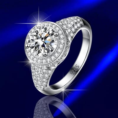 Moissaniet Diamanten Ring Vrouwelijk Eén Karaat Zes Klauwen Simulatie Diamanten Ring Bruiloft Hoge Koolstof Diamant Exquise Ring 5 gray