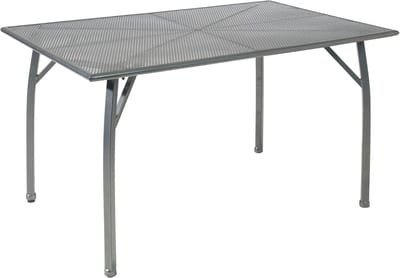 Tuintafel Metaal - Eettafel Buiten - Buiten Dineren - Niveauregeling Voeten - 140x90x74 cm - Grijs