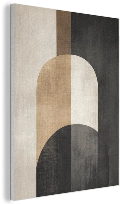 Akoestisch wandpaneel 30x40 cm - Vilt schilderij Geometrische - Vormen - Wit - Akoestische panelen - Geluidsdempende wanddecoratie - Geluidsisolatie woonkamer - Muurdecoratie geluidspanelen