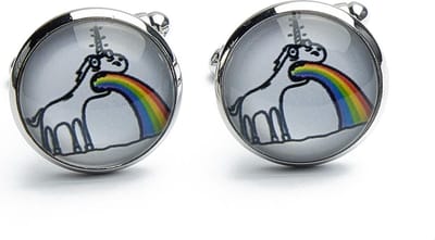 Manchetknopen - Rainbow Puking Unicorn Cartoon