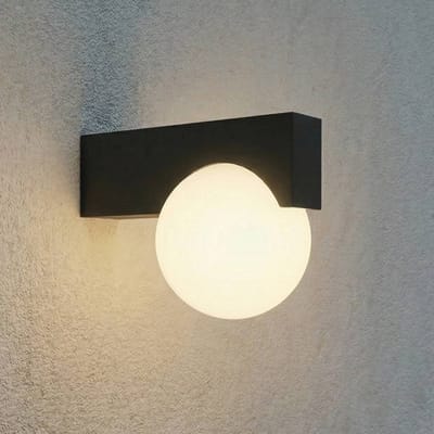 Lucande LED buiten wandlamp Vijon, zwart, CCT, IP44