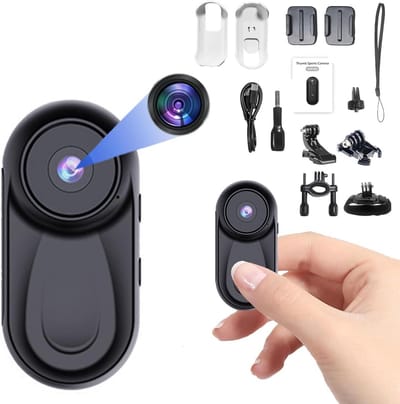 Mini Sport Camera 1080P Full HD Bodycam - 2 MP, 0,85" Scherm, 120° Groothoek, F2.0, Infrarood Nachtzicht, OTG, Duim Action Camera voor Reizen, Fietsen, Huisdieren
