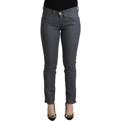 Levi's Dames Grijze Katoenen Lage Taille Skinny Denim Jeans