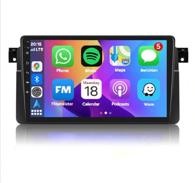 Autoradio 4/64GB met Carplay en Android auto | Geschikt voor Bmw 3 serie E46 & Rover 75 1998-2006 | Radio scherm met Navigatie | 1998 1999 2000 2001 2002 2003 2004 2005 2006 | 3ER MG ZT 316 318 320 325 330 335 M