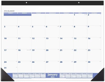 Bureaukalender Onderlegger - Maandelijkse Planner - Bureau Organisatie - Met Wandhanger Optie - 55 x 43 cm - Blauw Grijs