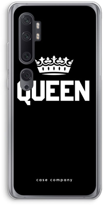 Case Company® - Hoesje geschikt voor Xiaomi Mi Note 10 Pro hoesje - Queen zwart - Soft Cover Telefoonhoesje - Bescherming aan alle Kanten en Schermrand