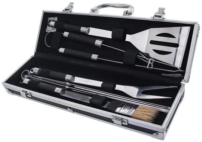 HOB BBQ Accesoires - Barbecuegereedschapset - BBQ Tang - BBQ Gereedschap - BBQ Toolbox - Grill Set - 9 Stuks - incl. Koffer