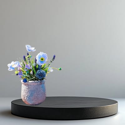 Seta Fiori - Kunstbloemen - kunstplant - Nepbloemen - Blauw - 30cm - Compleet opgemaakt in PTMD pot