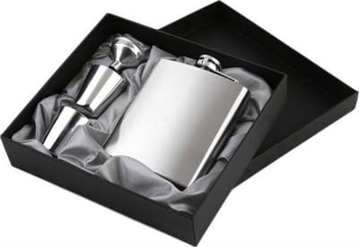 Finnacle - RVS Heupfles Gift Set - Platvink - Zakflacon - Zakfles - Drankfles - Drankflacon Heupflesje - Incl. Trechter en Bekertjes