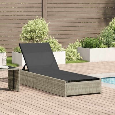 vidaXL - Ligstoel - Beige - 200.5 - x - 70 - x - 75 - cm - poly - rattan