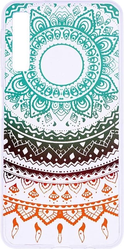 Shop4 - Geschikt voor Samsung Galaxy A7 (2018) Hoesje - Zachte Back Case Gekleurde Mandala