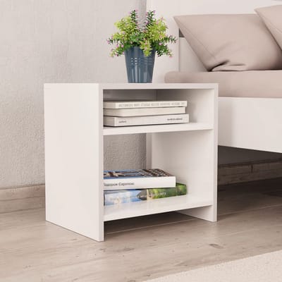 vidaXL - Nachtkastje - 40x30x40 - cm - bewerkt - hout - wit