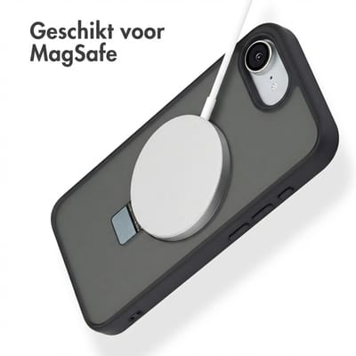 Accezz Hoesje - Geschikt voor Apple iPhone 17e / 16e - Ring Stand Backcover geschikt voor MagSafe - Zwart