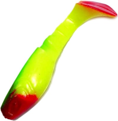 Set van 10 Softbaits Shads Rubberen Vis 8 cm Fluogroen – Ideaal voor Snoek, Baars en Snoekbaars
