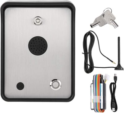 GSM Audio Intercom - Toegangscontrole Poortopener - Huisdeur Beveiliging - Dubbel Relais Roestvrijstaal - 22 x 13 x 7 cm