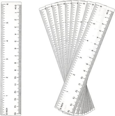 Dailygoods- Liniaal 15 cm - 10 Stuks - Transparant Plastic - Meetinstrument - Duurzaam - Geschikt voor Kantoor/School - Meetlat