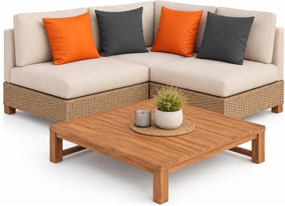 Anna Collection Bank/sier/tuin kussens - binnen/buiten - set 4x stuks - oranje/antraciet grijs - 45 x 45 cm