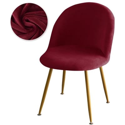 Roze fluwelen eendenbek stoelhoes effen kleur kruk accent lage rugleuning eetkamer make-up stoelhoes elastische balkon stoelhoes thuis 1pc Chair Cover brown