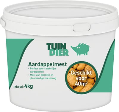 Aardappel mest | TUIN-DIER® | Aardappel meststof | Aardappel voeding | Aardappelmest | 100% natuurlijk | In handige bewaaremmer | 4.000 gram | 4 kilogram