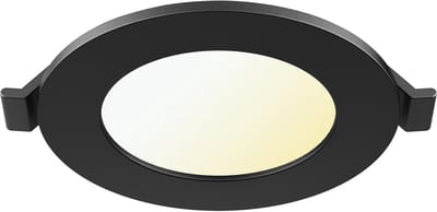 LED Downlight Inbouwspot Dimbaar - Kingtron Thin - 4W 280lm 120° Bundelhoek - Aanpasbare Lichtkleur 3000K-4000K-6500K - IP40 - Rond - Zwart - Ø85mm Buitenmaat - Ø70mm Zaagmaat