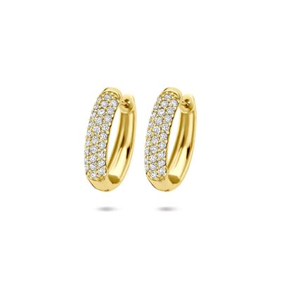 14K geelgouden klapoorringen lab grown diamant 0.755ct (2x 0.3775ct) h si 18 mm - 4033721