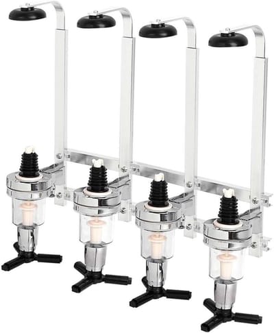 Drankdispenser 4 Flessen - Bardispenser - Drankdispenser -Muurdispenser - Bar - Shottapper - Incl. muurbevestiging